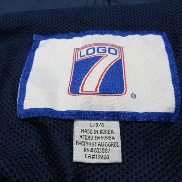 Denver Broncos‎ Super Bowl Jacket Mens Large Logo 7 Blue Windbreaker Vintage 90s - Picture 9 of 13